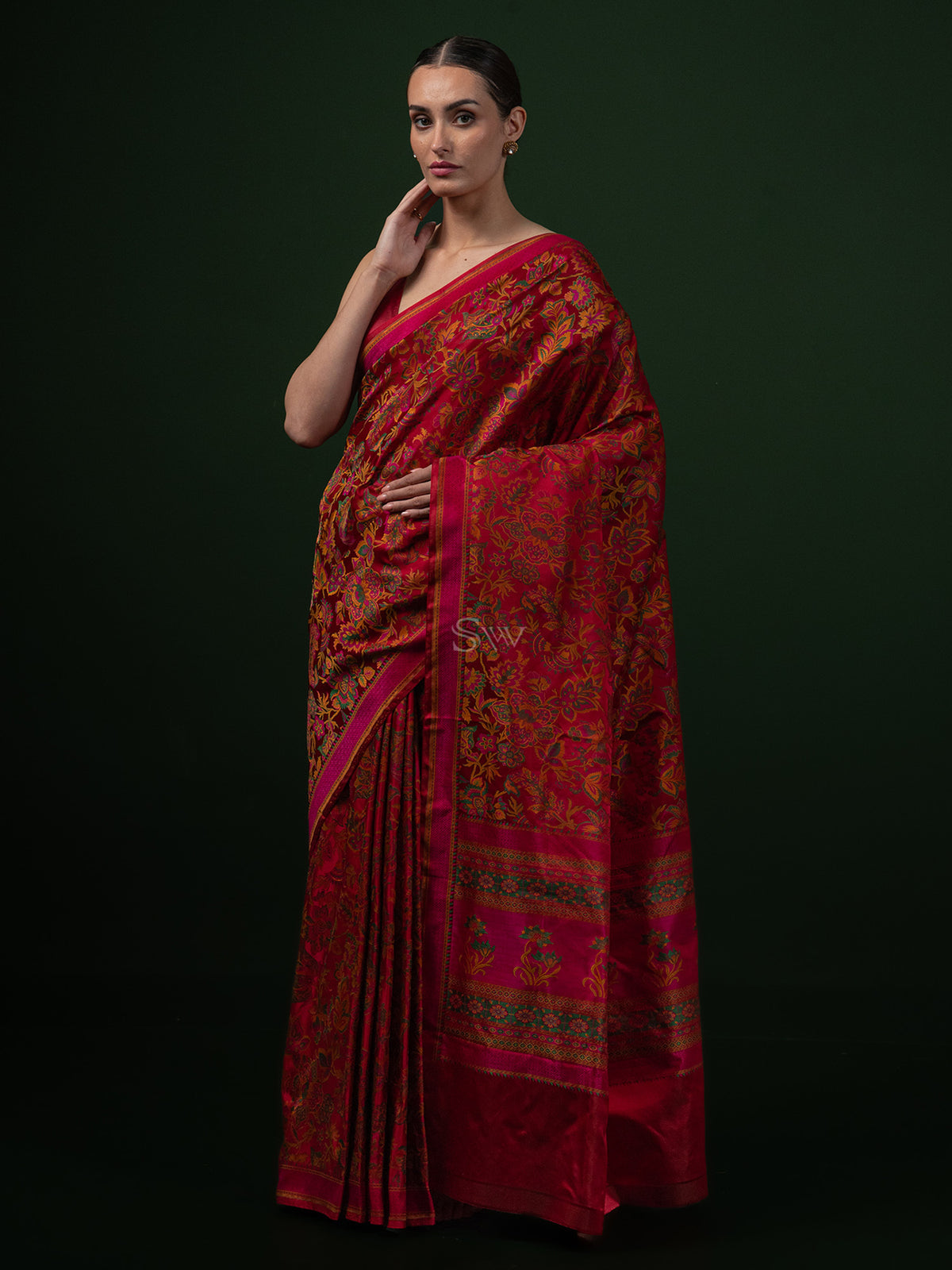 Red Tanchoi Silk Handloom Banarasi Saree - Sacred Weaves