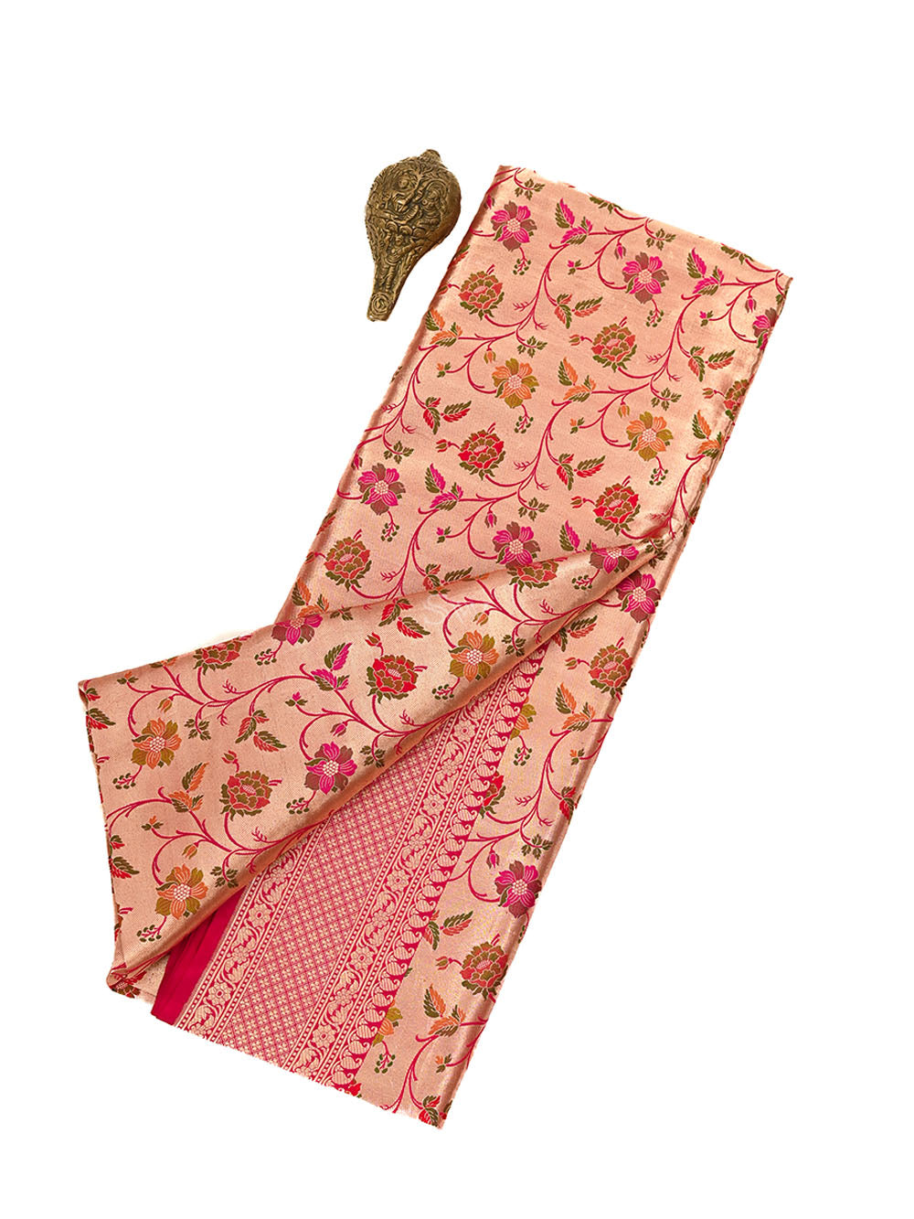 Dark Pink Meenakari Katan Silk Handloom Banarasi Saree