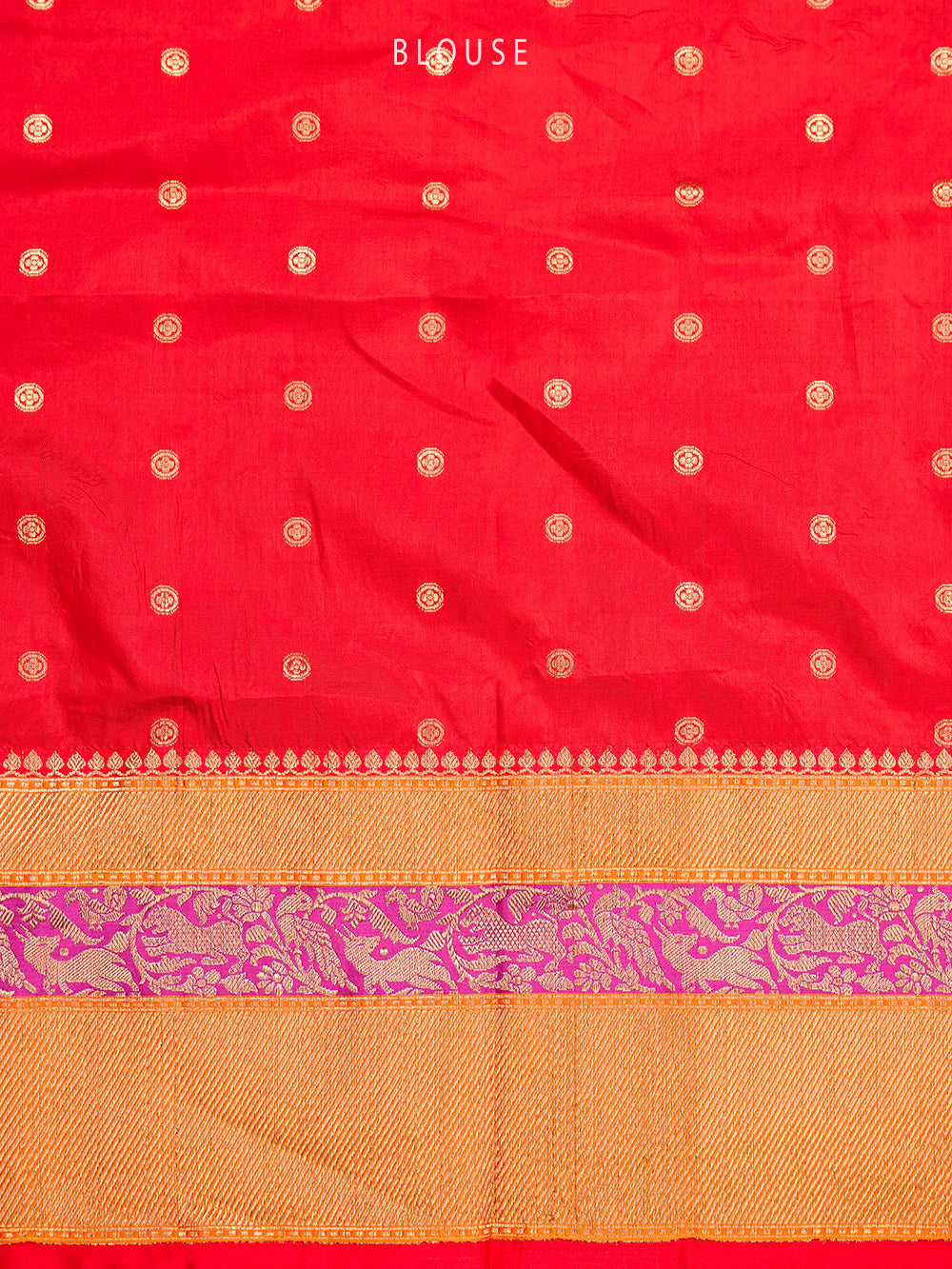 Dark Pink Shikargah Katan Silk Handloom Banarasi Saree - Sacred Weaves