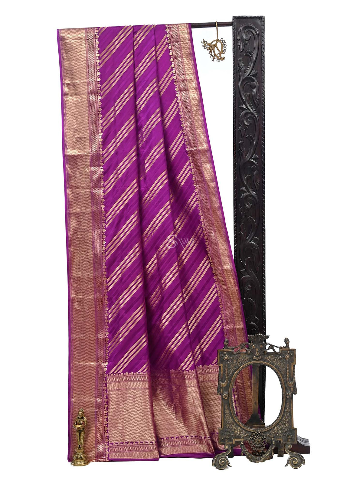 Dark Magenta Katan Silk Handloom Banarasi Saree