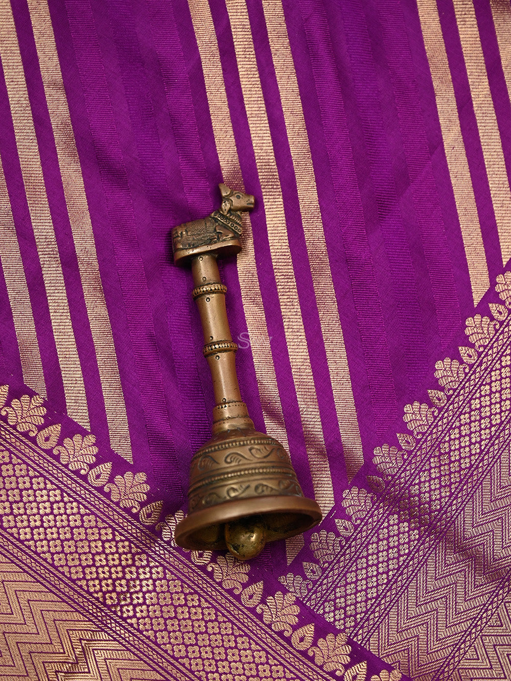 Dark Magenta Katan Silk Handloom Banarasi Saree