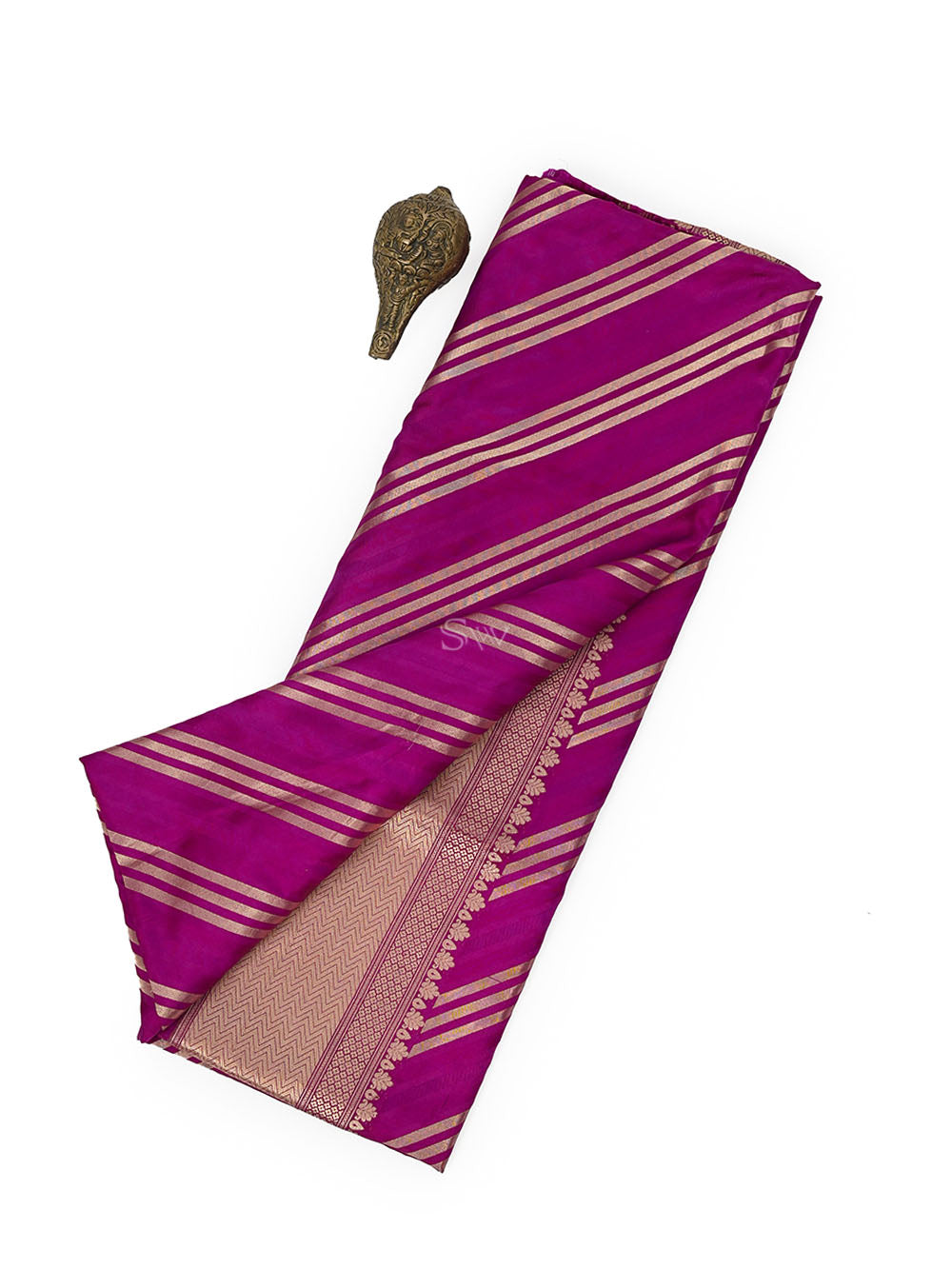 Dark Magenta Katan Silk Handloom Banarasi Saree