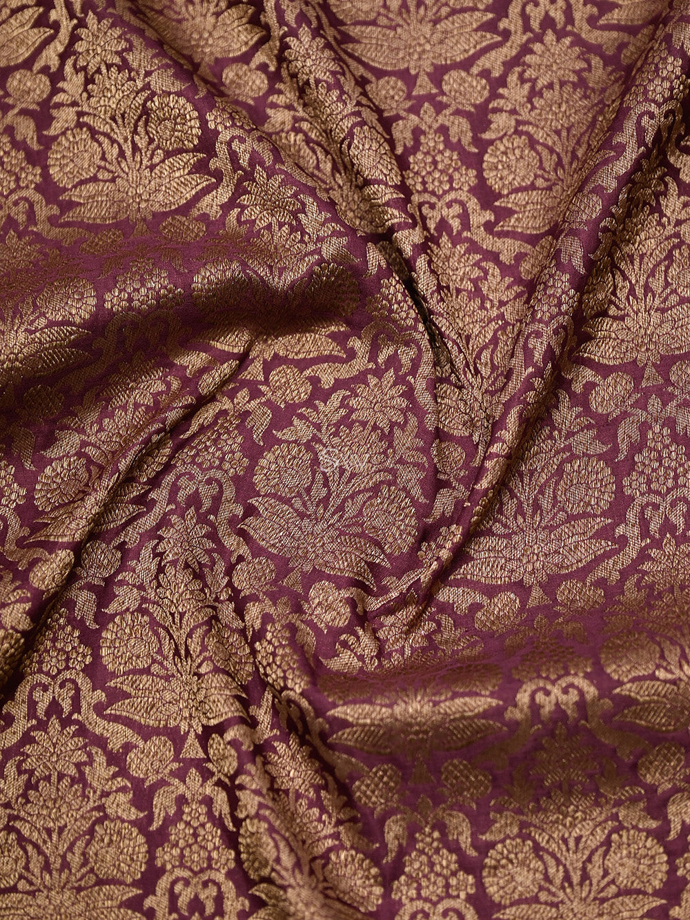 Wine Katan Silk Brocade Handloom Banarasi Saree