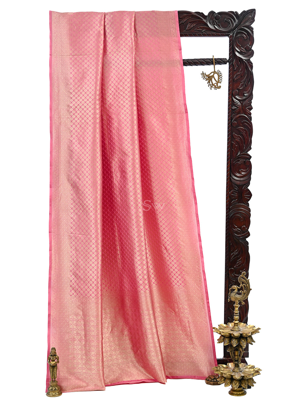 Pink Katan Silk Brocade Handloom Banarasi Saree