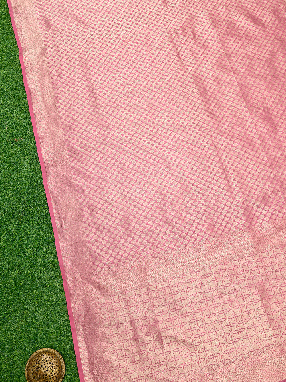 Pink Katan Silk Brocade Handloom Banarasi Saree