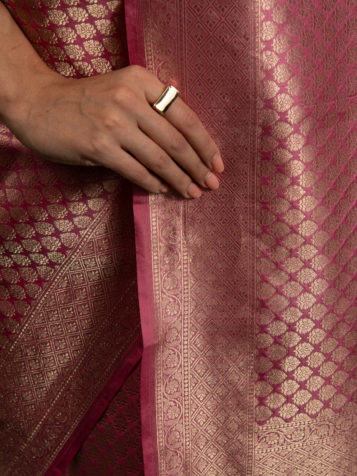 Pink Katan Silk Brocade Handloom Banarasi Saree - Sacred Weaves