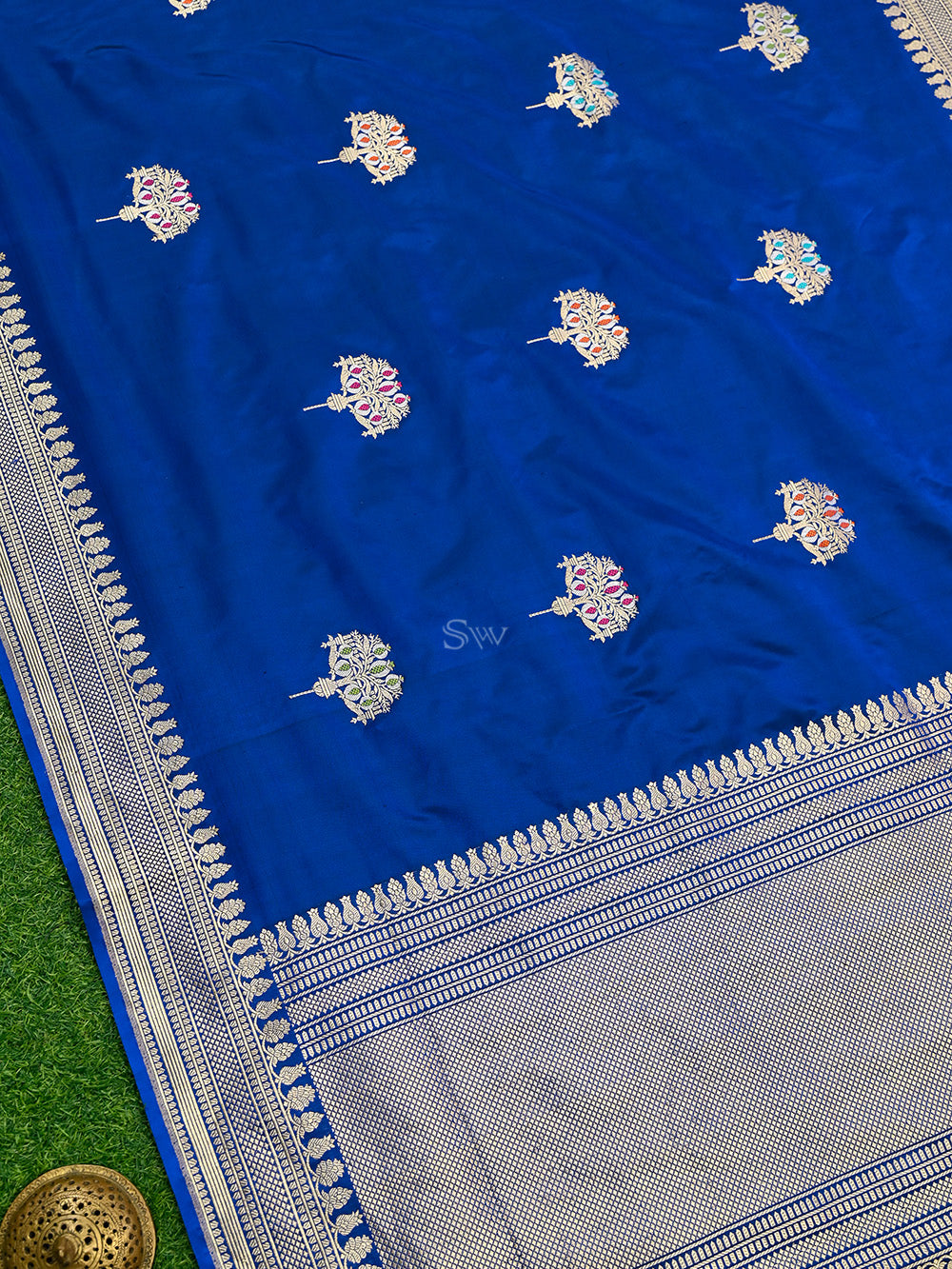 Royal Blue Meenakari Boota Katan Silk Handloom Banarasi Saree