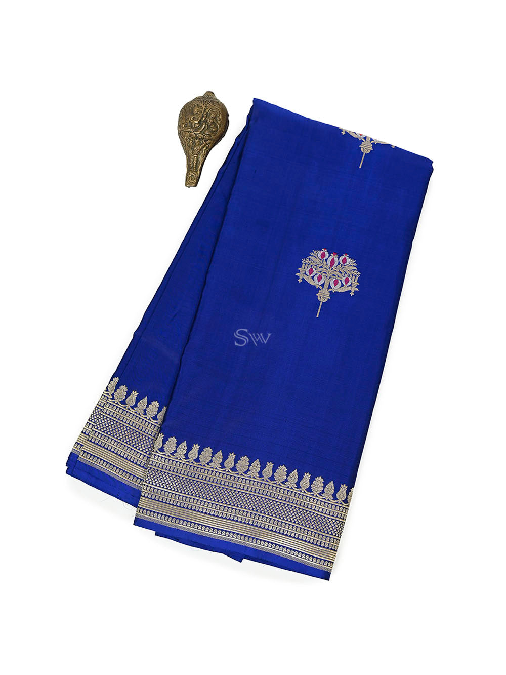 Royal Blue Meenakari Boota Katan Silk Handloom Banarasi Saree