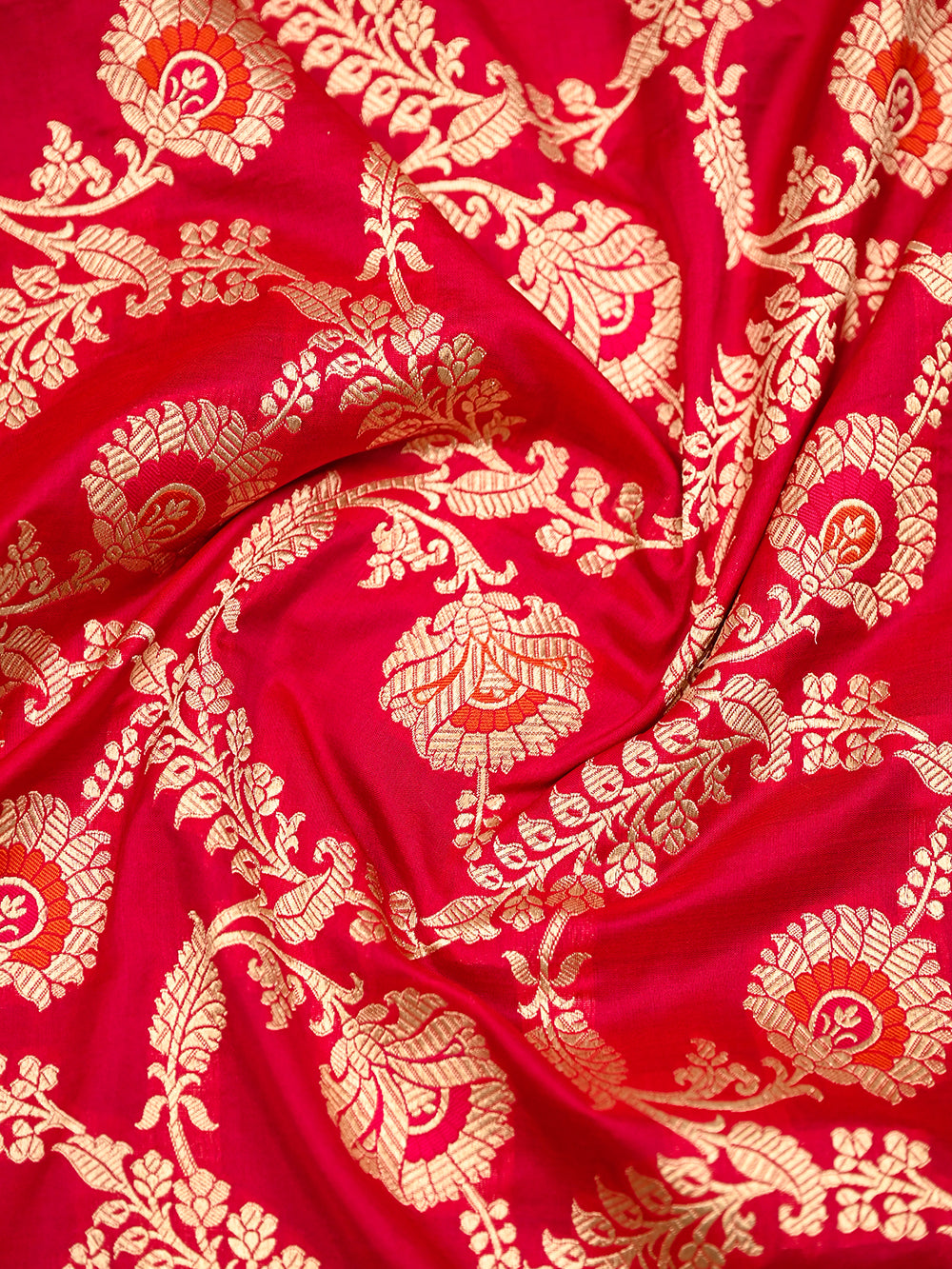 Pink Red Meenakari Uppada Katan Silk Handloom Banarasi Saree - Sacred Weaves