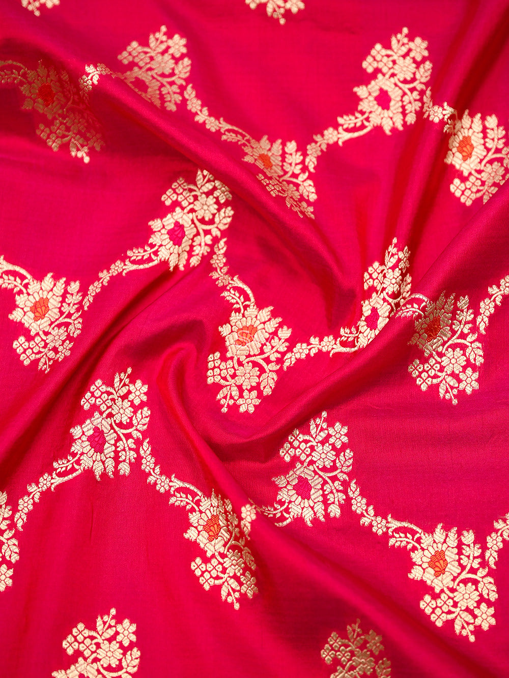 Dark Pink Meenakari Jaal Katan Silk Handloom Banarasi Saree