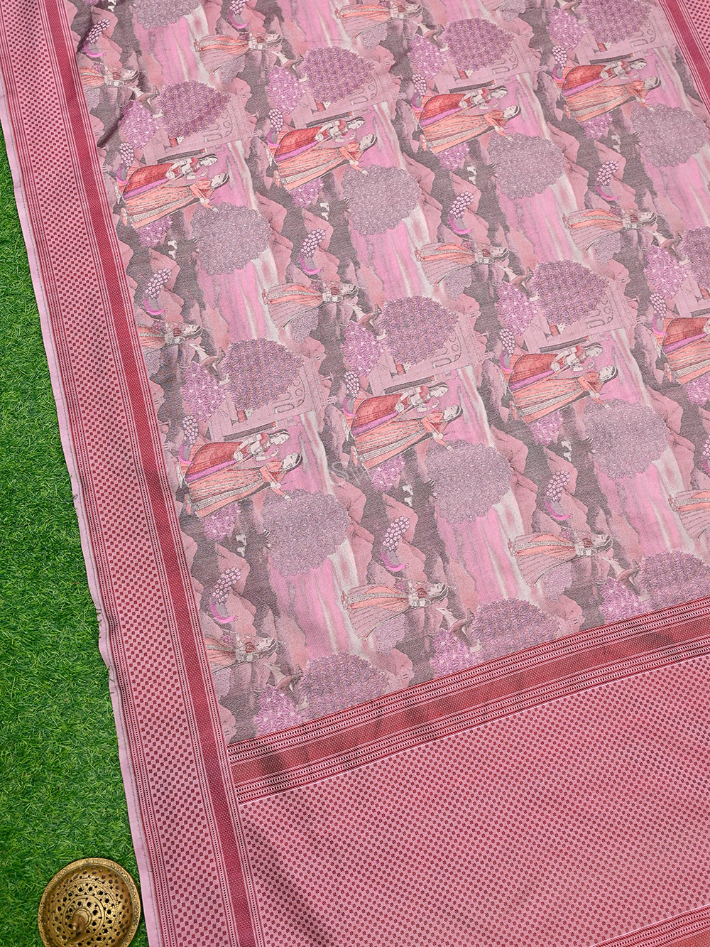 Pastel Pink Katan Silk Handloom Banarasi Saree - Sacred Weaves