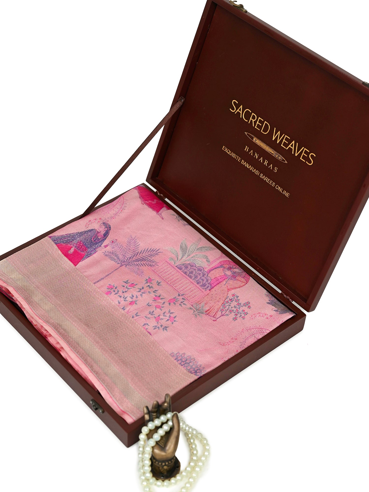 Pastel Pink Tissue Katan Silk Handloom Banarasi Saree - Sacred Weaves