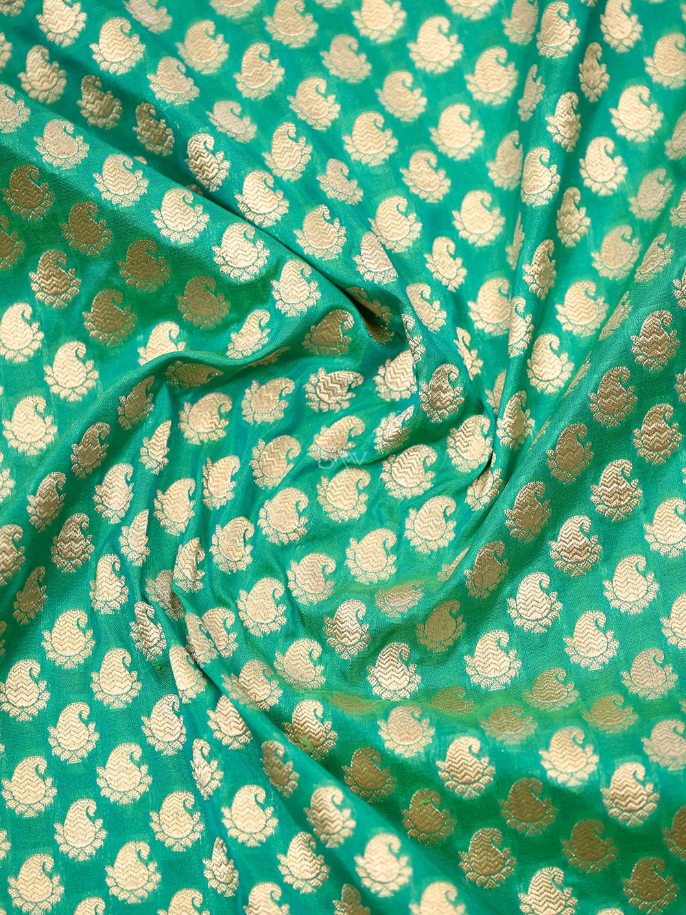 Sea Green Booti Uppada Katan Silk Handloom Banarasi Saree