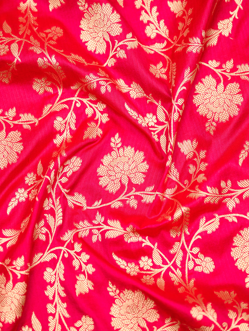 Pink Red Uppada Katan Silk Handloom Banarasi Saree