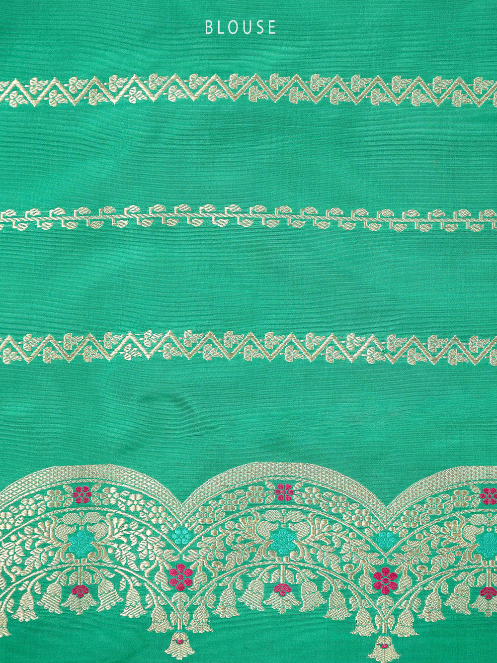 Green Plain Katan Silk Handloom Banarasi Saree