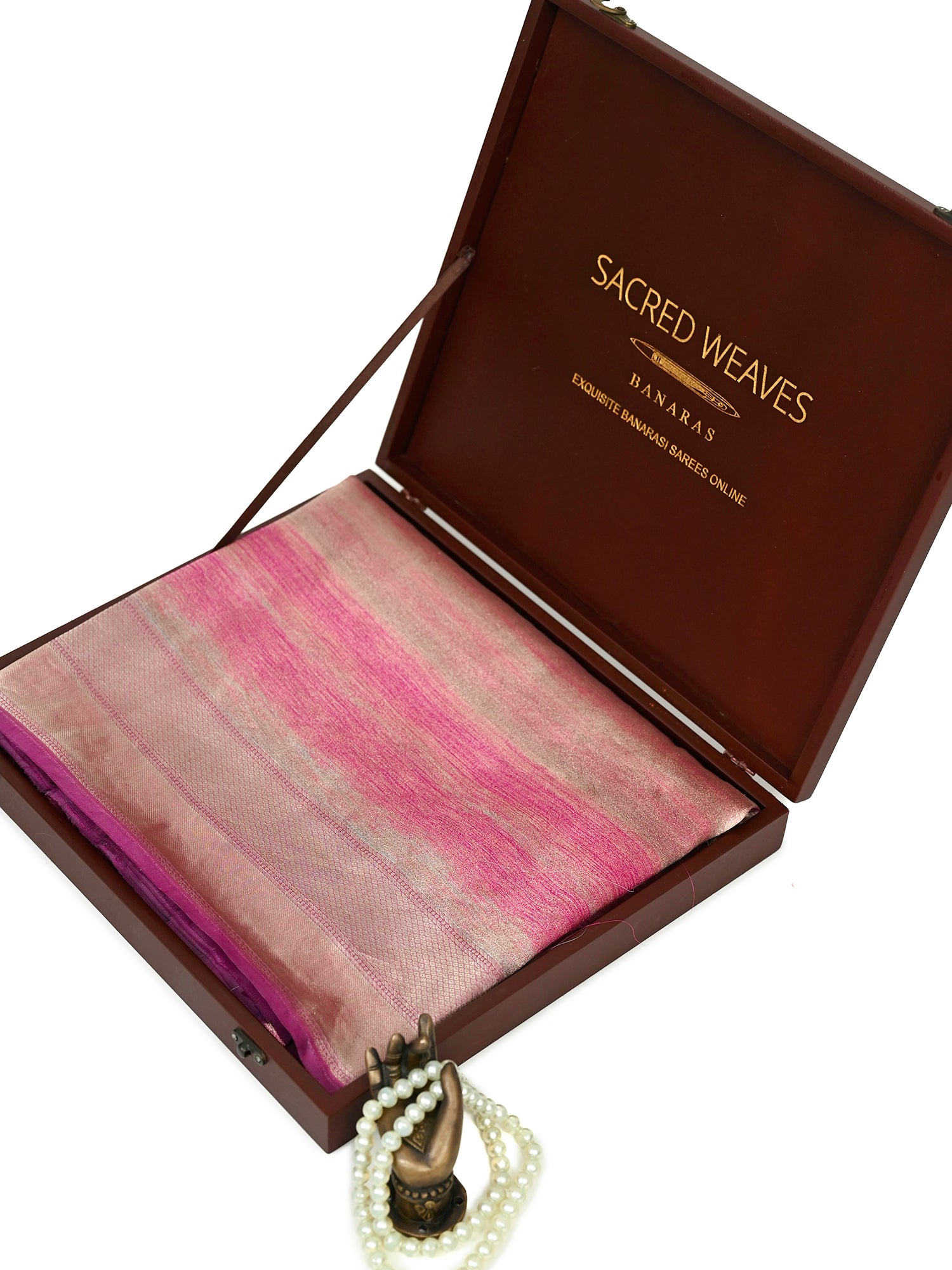 Dark Magenta Tissue Katan Silk Handloom Banarasi Saree - Sacred Weaves