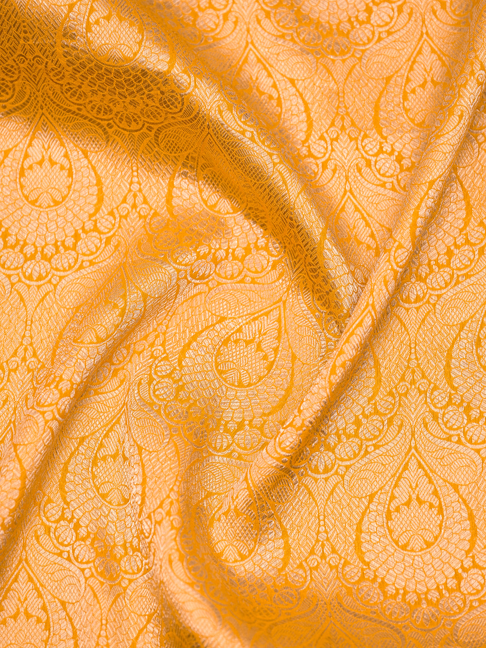 Mustard Katan Silk Brocade Handloom Banarasi Saree