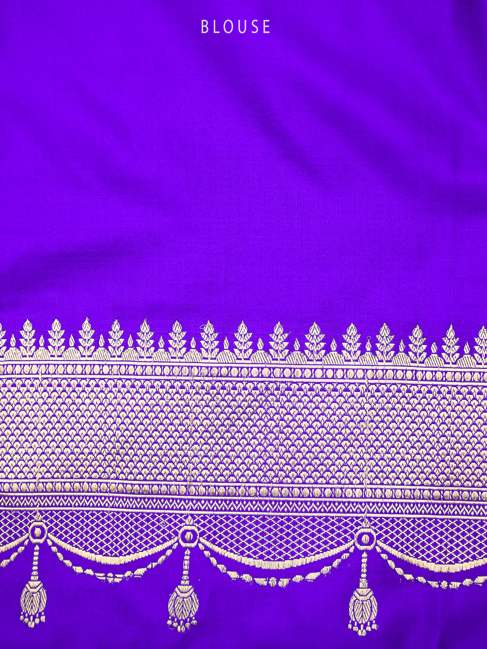 Purple Booti Satin Silk Handloom Banarasi Saree