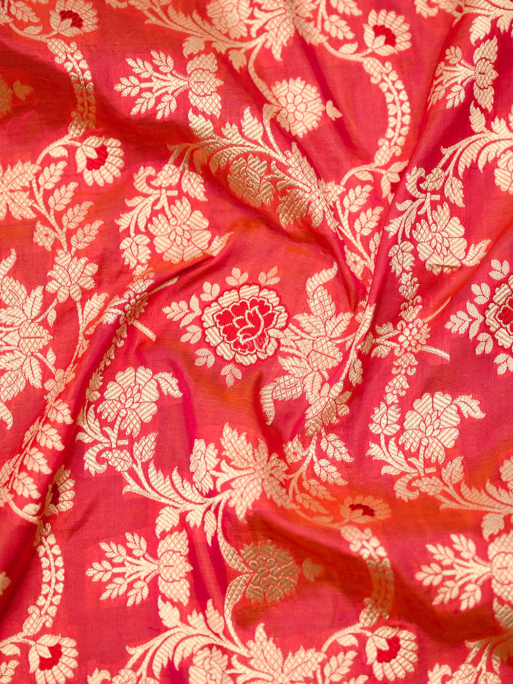 Pink Orange Meenakari Uppada Katan Silk Handloom Banarasi Saree