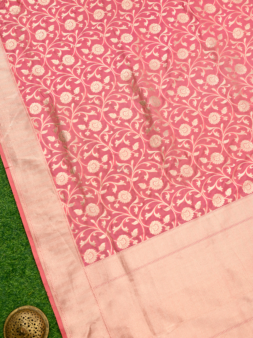 Pastel Pink Uppada Katan Silk Handloom Banarasi Saree