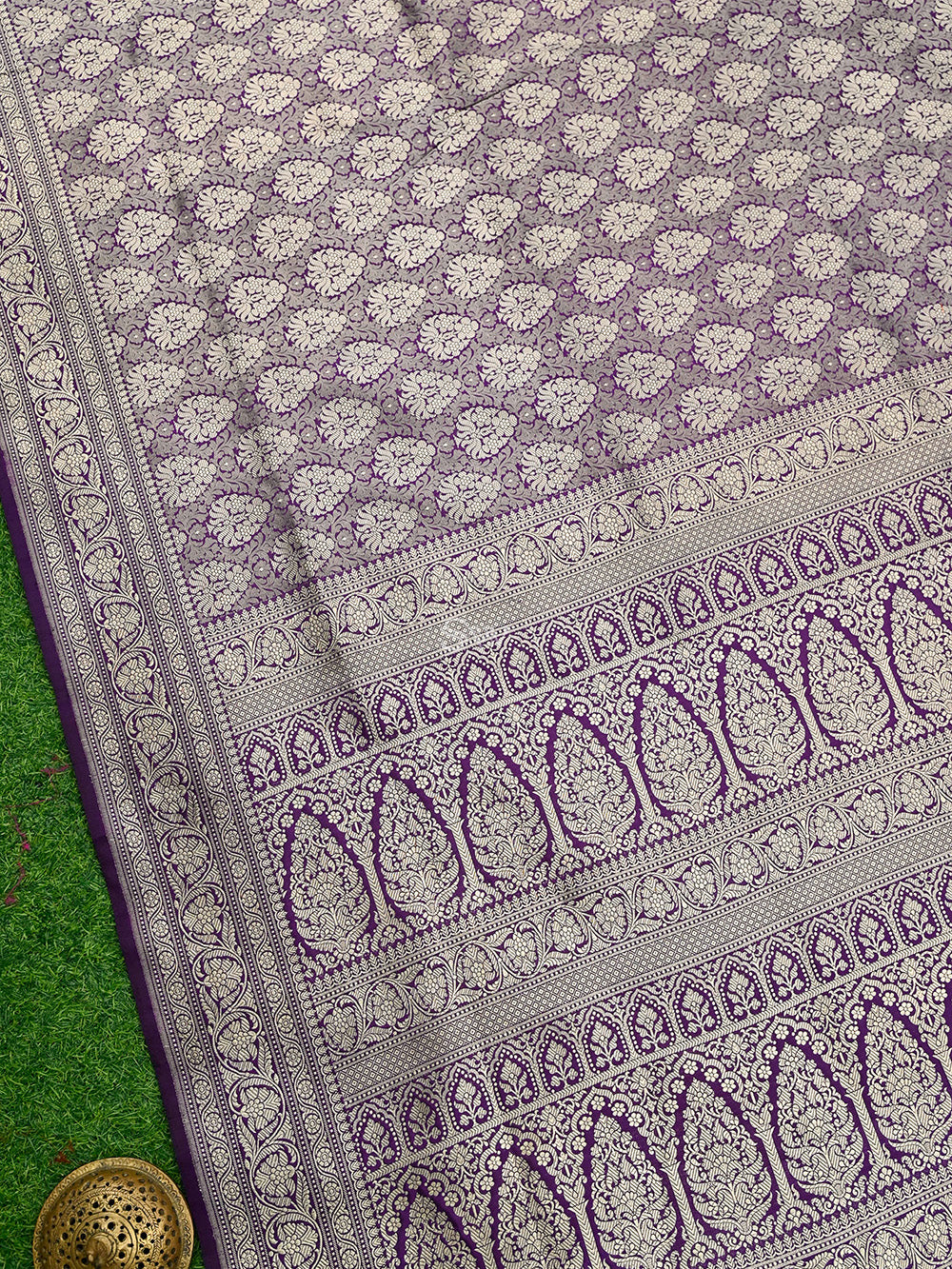 Purple Katan Silk Brocade Handloom Banarasi Saree