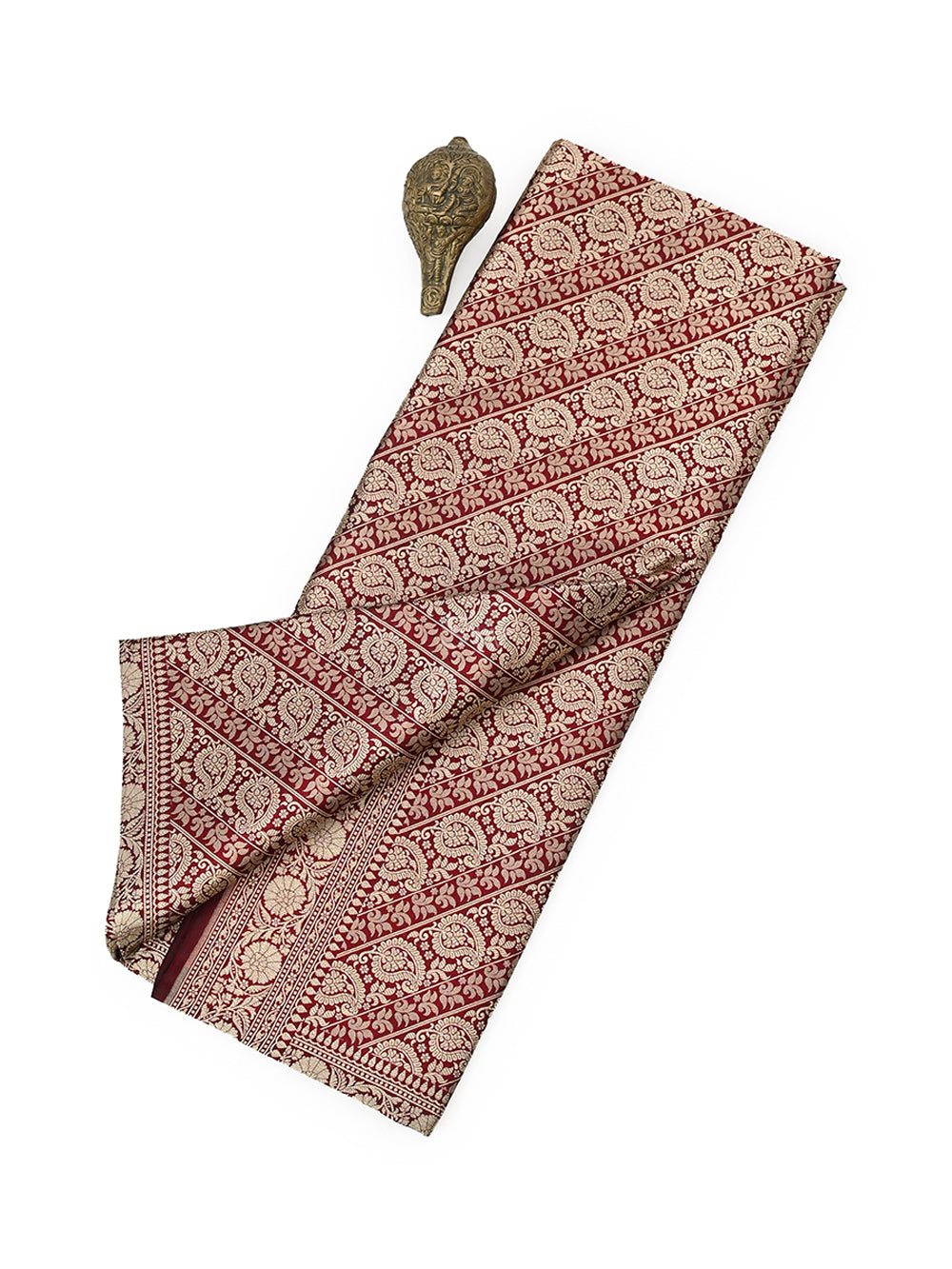 Dark Brown Jaal Katan Silk Handloom Banarasi Saree