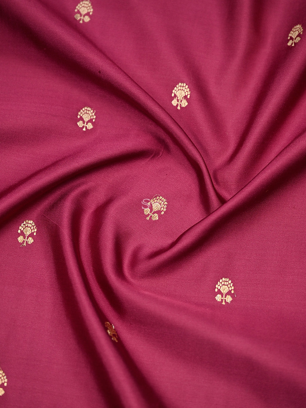 Onion Pink Booti Satin Silk Handloom Banarasi Saree