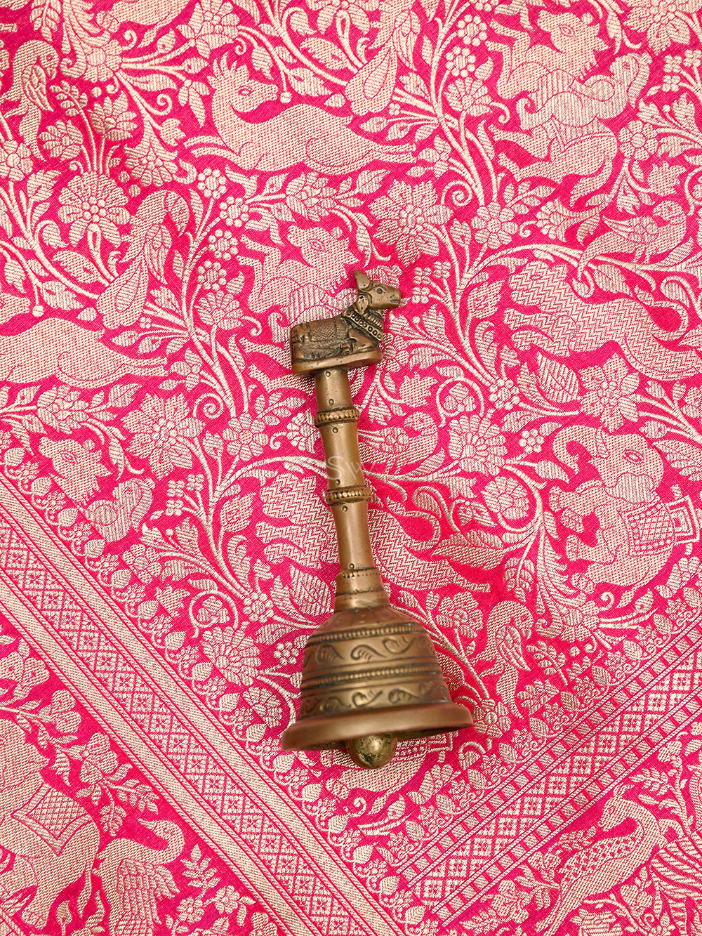 Pink Red Shikargah Brocade Katan Silk Handloom Banarasi Saree - Sacred Weaves