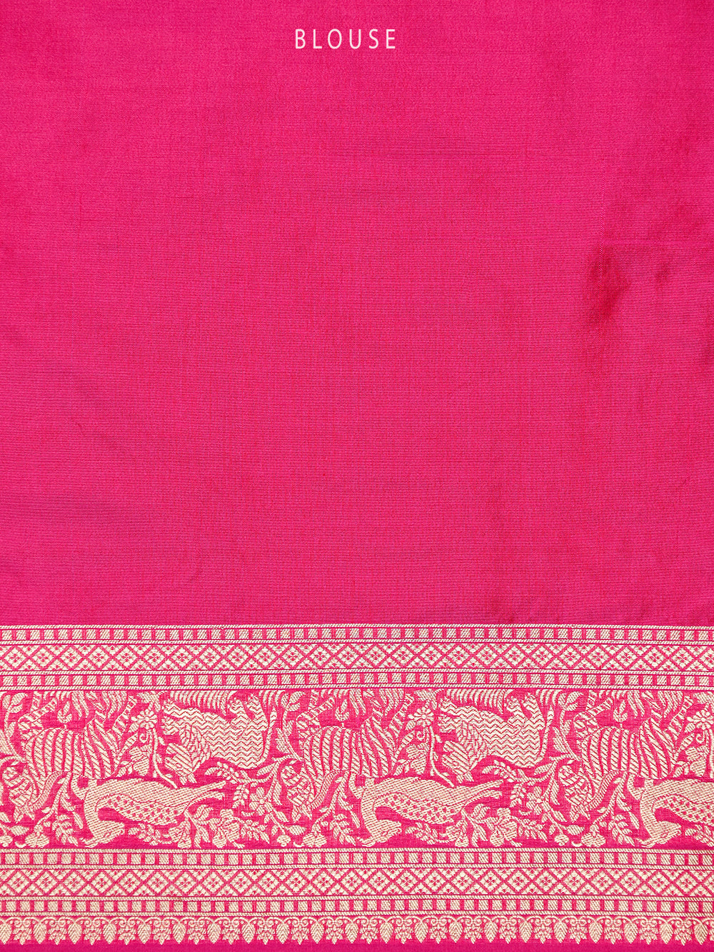 Pink Red Shikargah Brocade Katan Silk Handloom Banarasi Saree