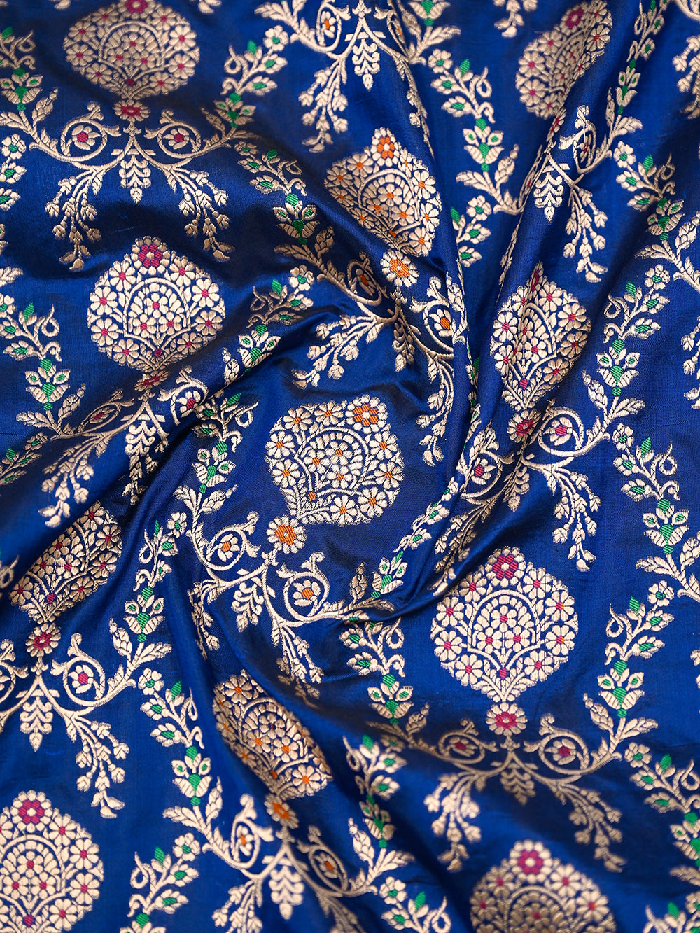 Dark Blue Meenakari Uppada Katan Silk Handloom Banarasi Saree