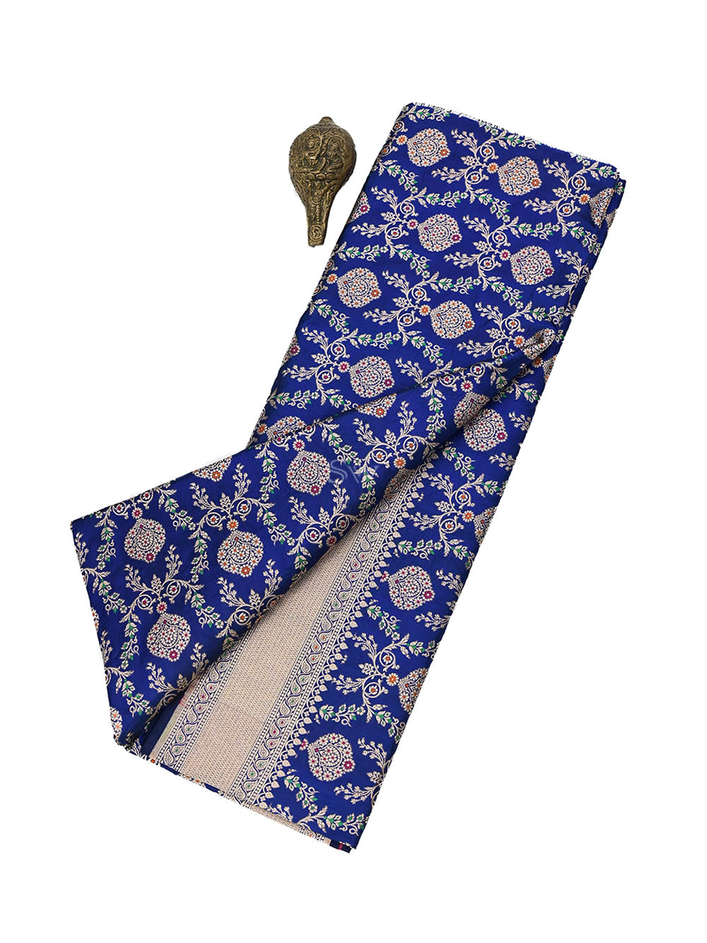 Dark Blue Meenakari Uppada Katan Silk Handloom Banarasi Saree