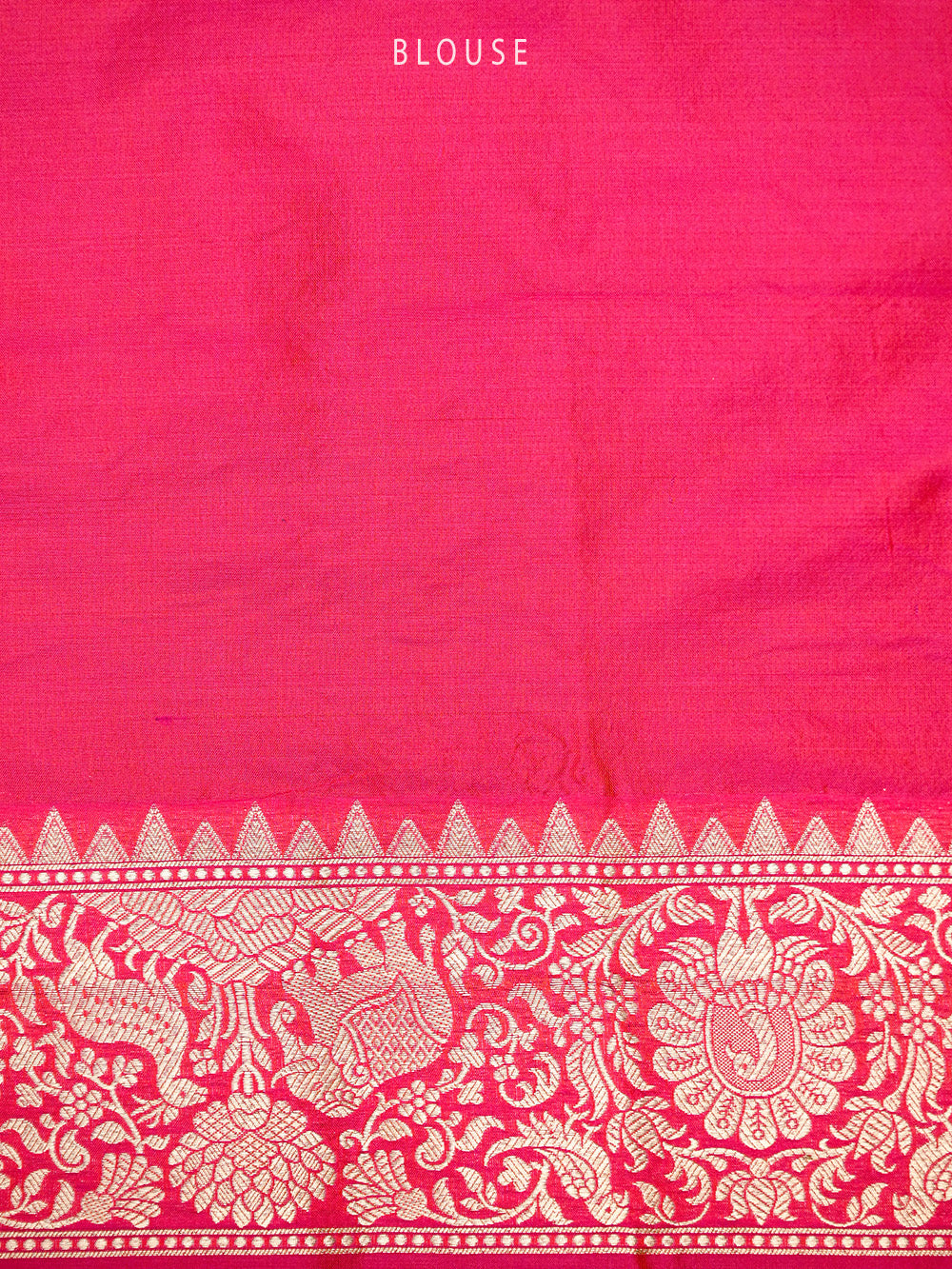 Pink Orange Shikargah Katan Silk Handloom Banarasi Saree