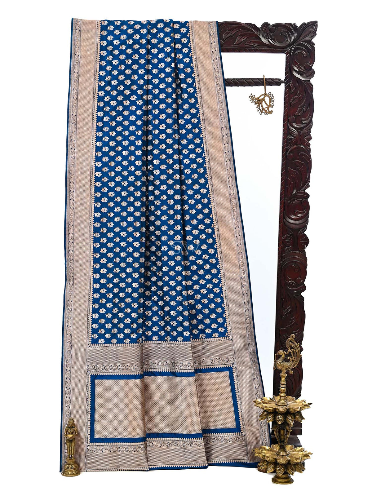 Blue Uppada Katan Silk Handloom Banarasi Saree