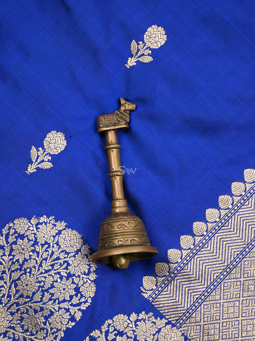 Blue Boota Katan Silk Handloom Banarasi Saree