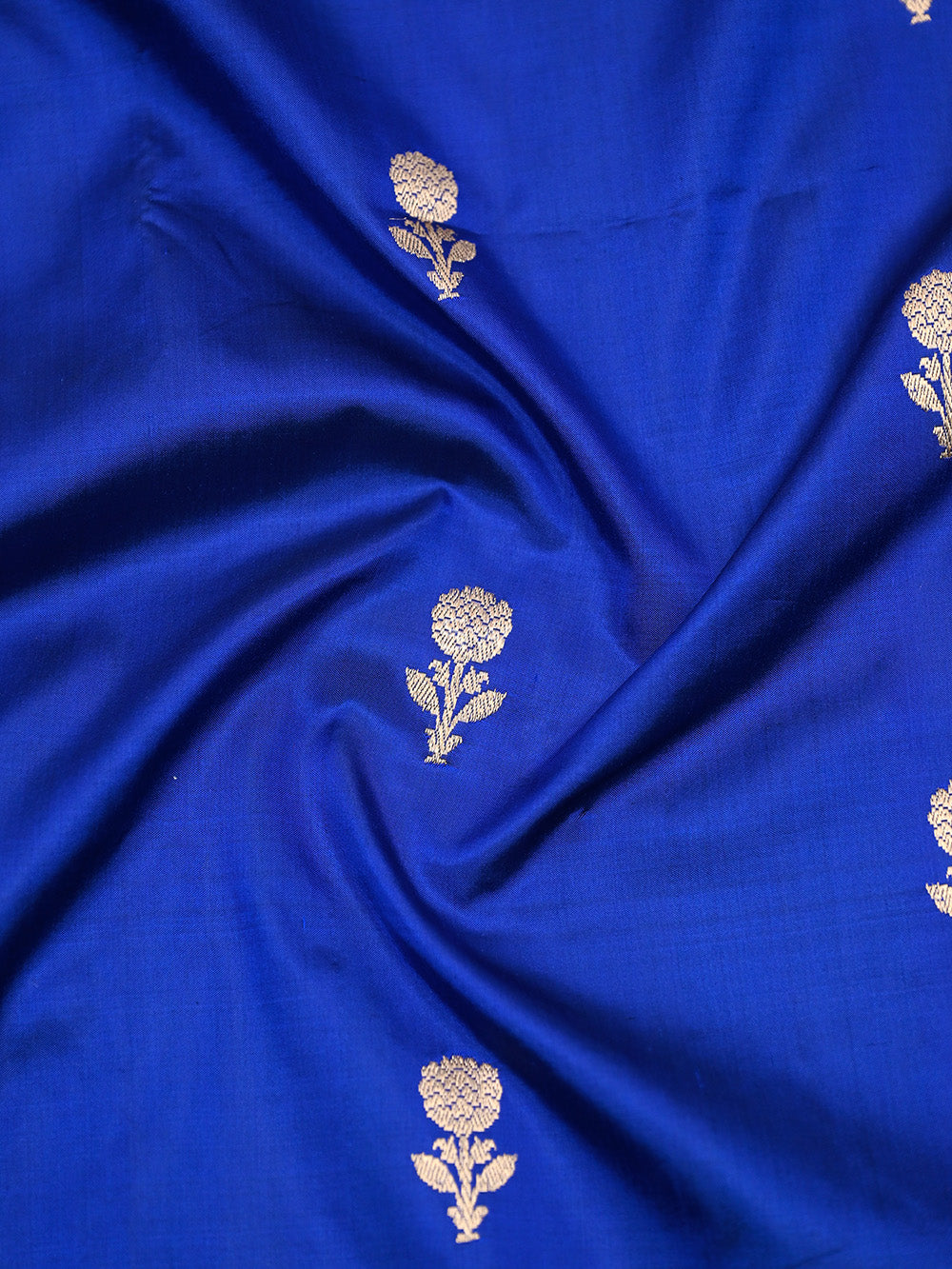 Blue Boota Katan Silk Handloom Banarasi Saree