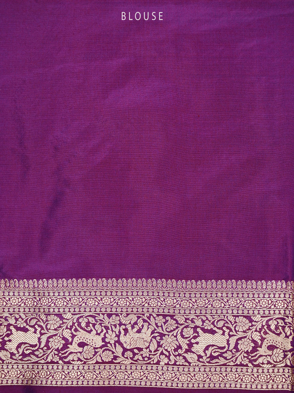 Purple Shikargah Katan Silk Handloom Banarasi Saree