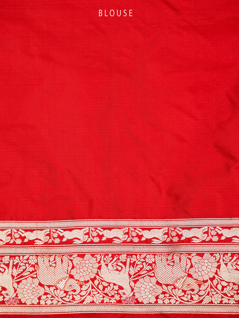 Red Shikargah Katan Silk Handloom Banarasi Saree