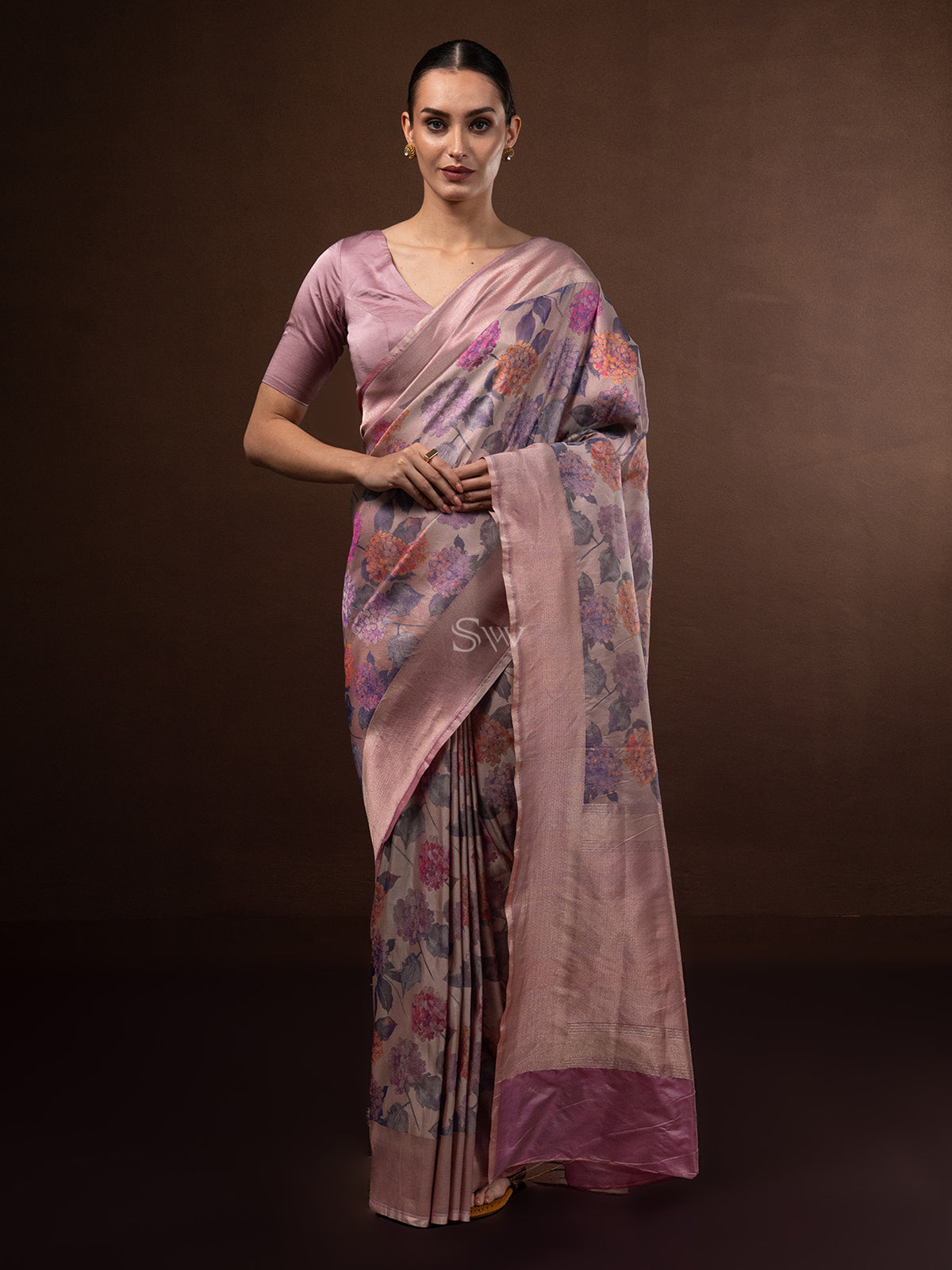 Pastel Magenta Tissue Katan Silk Handloom Banarasi Saree - Sacred Weaves