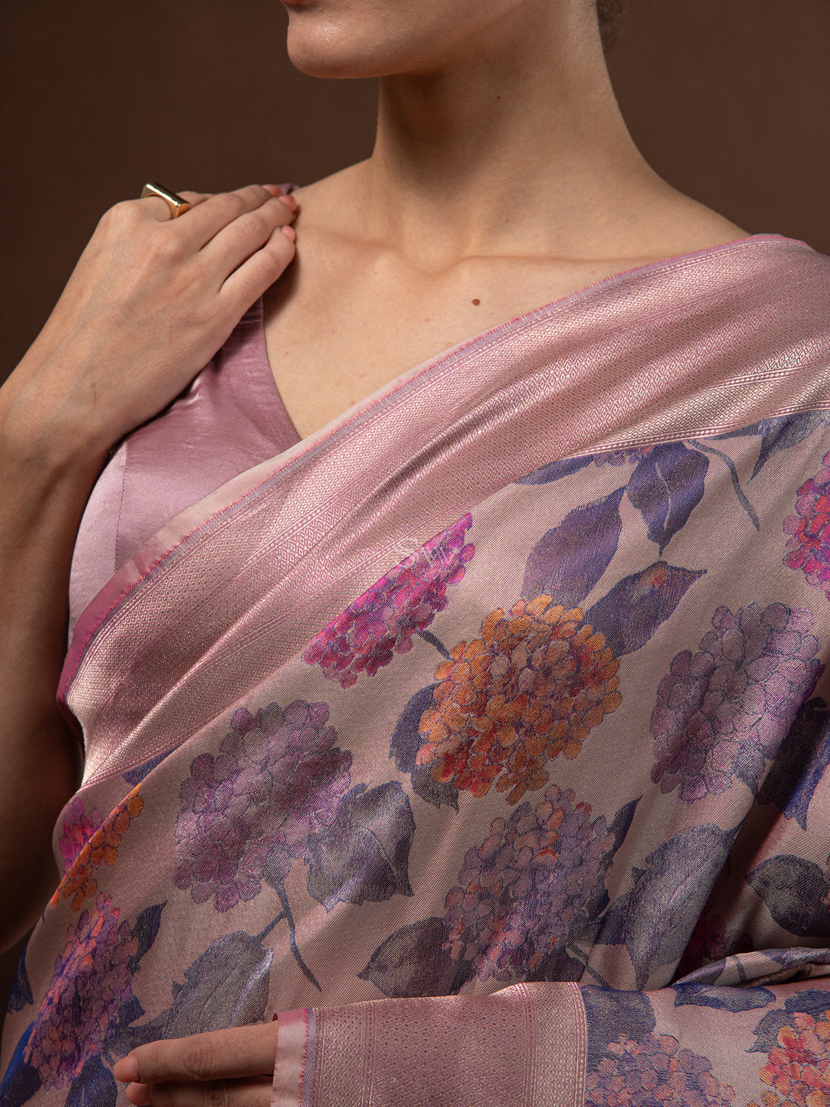 Pastel Magenta Tissue Katan Silk Handloom Banarasi Saree - Sacred Weaves