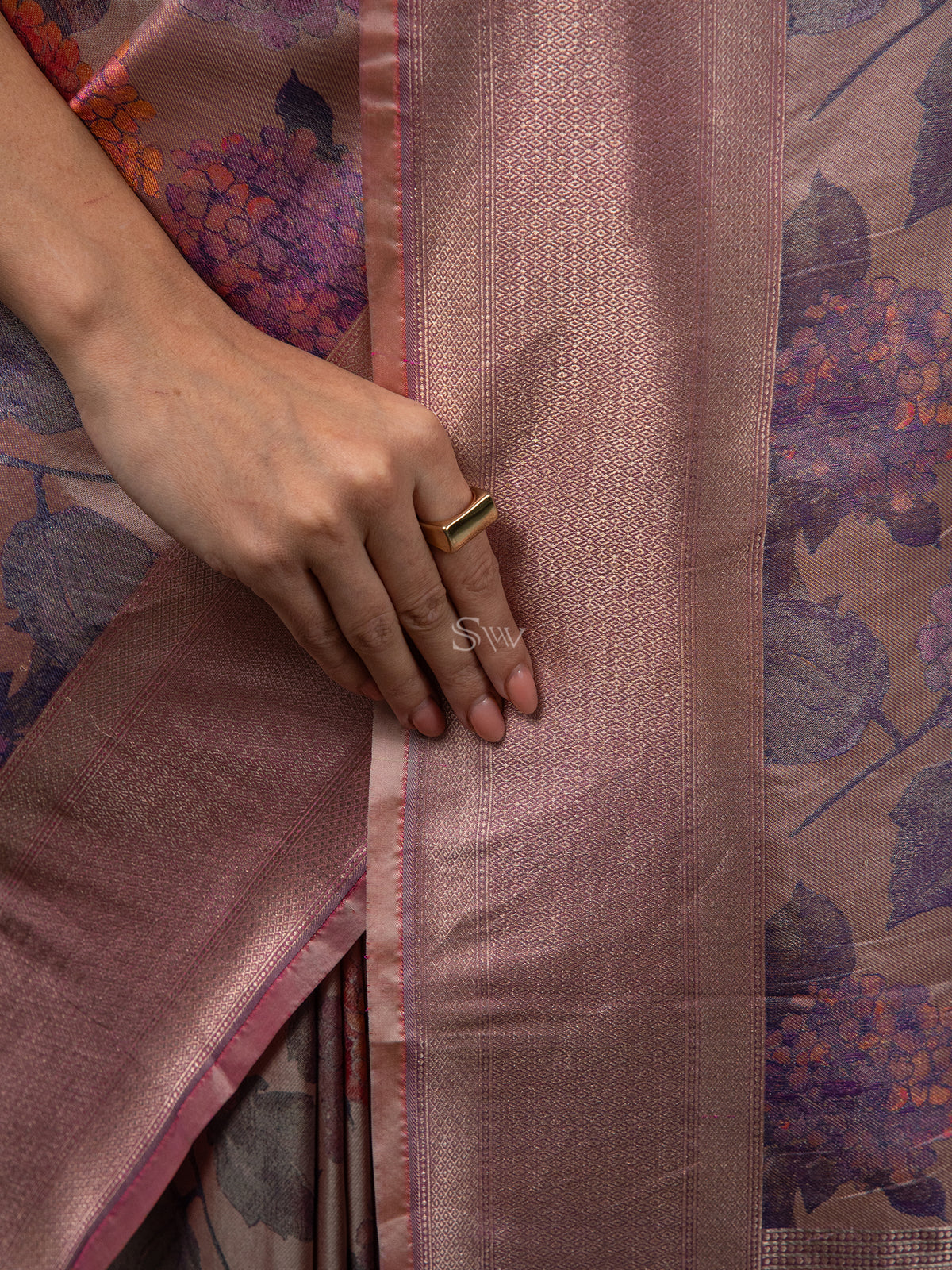 Pastel Magenta Tissue Katan Silk Handloom Banarasi Saree - Sacred Weaves