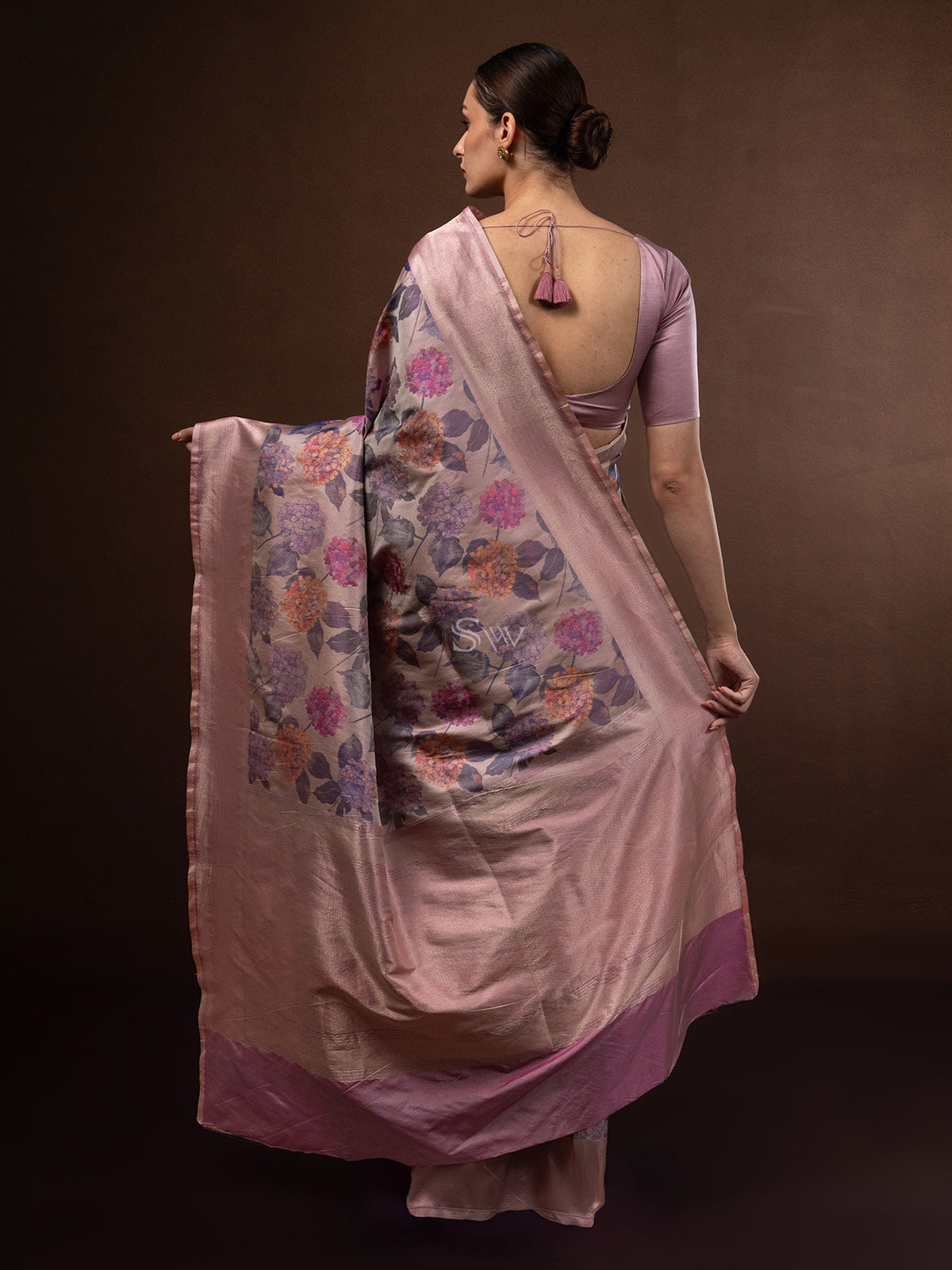 Pastel Magenta Tissue Katan Silk Handloom Banarasi Saree - Sacred Weaves