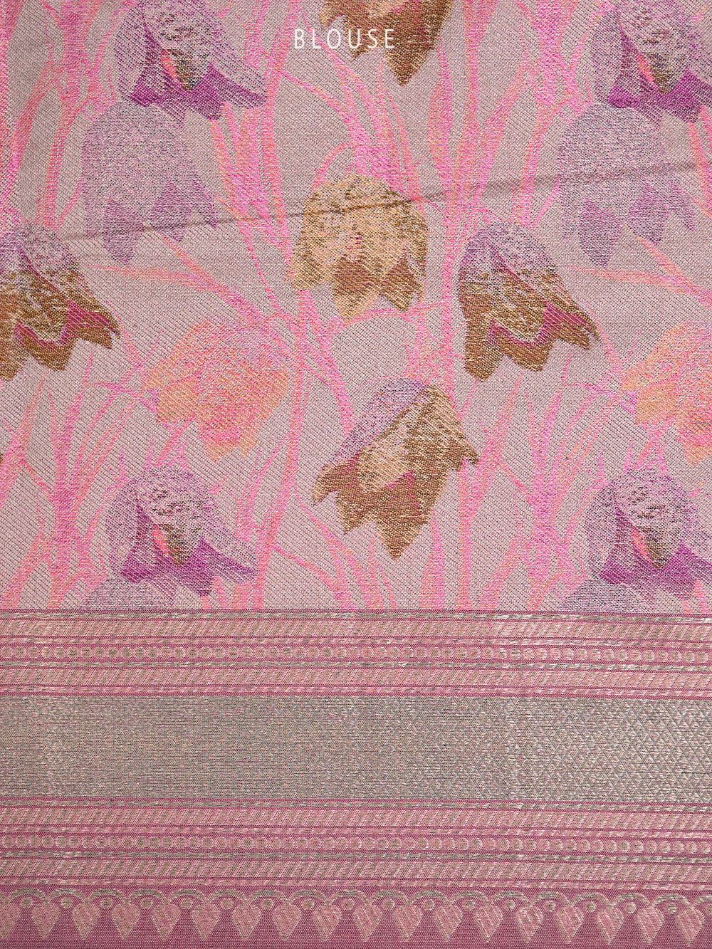 Pastel Peach Tissue Katan Silk Handloom Banarasi Saree - Sacred Weaves