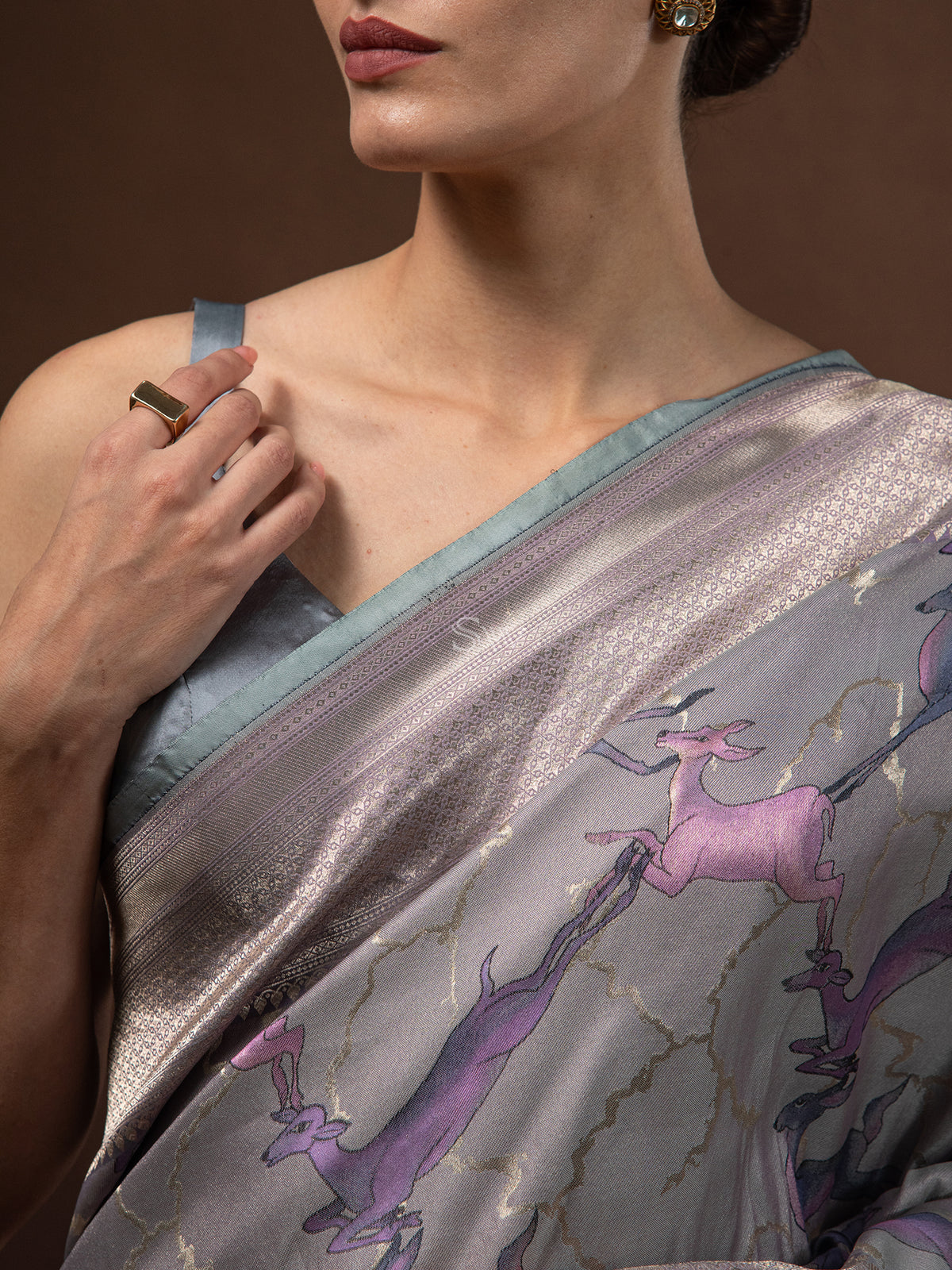 Pastel Purple Tissue Katan Silk Handloom Banarasi Saree