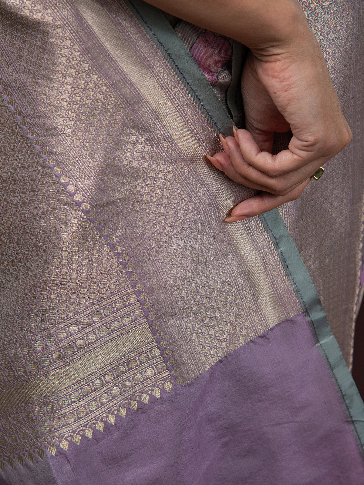 Pastel Purple Tissue Katan Silk Handloom Banarasi Saree - Sacred Weaves