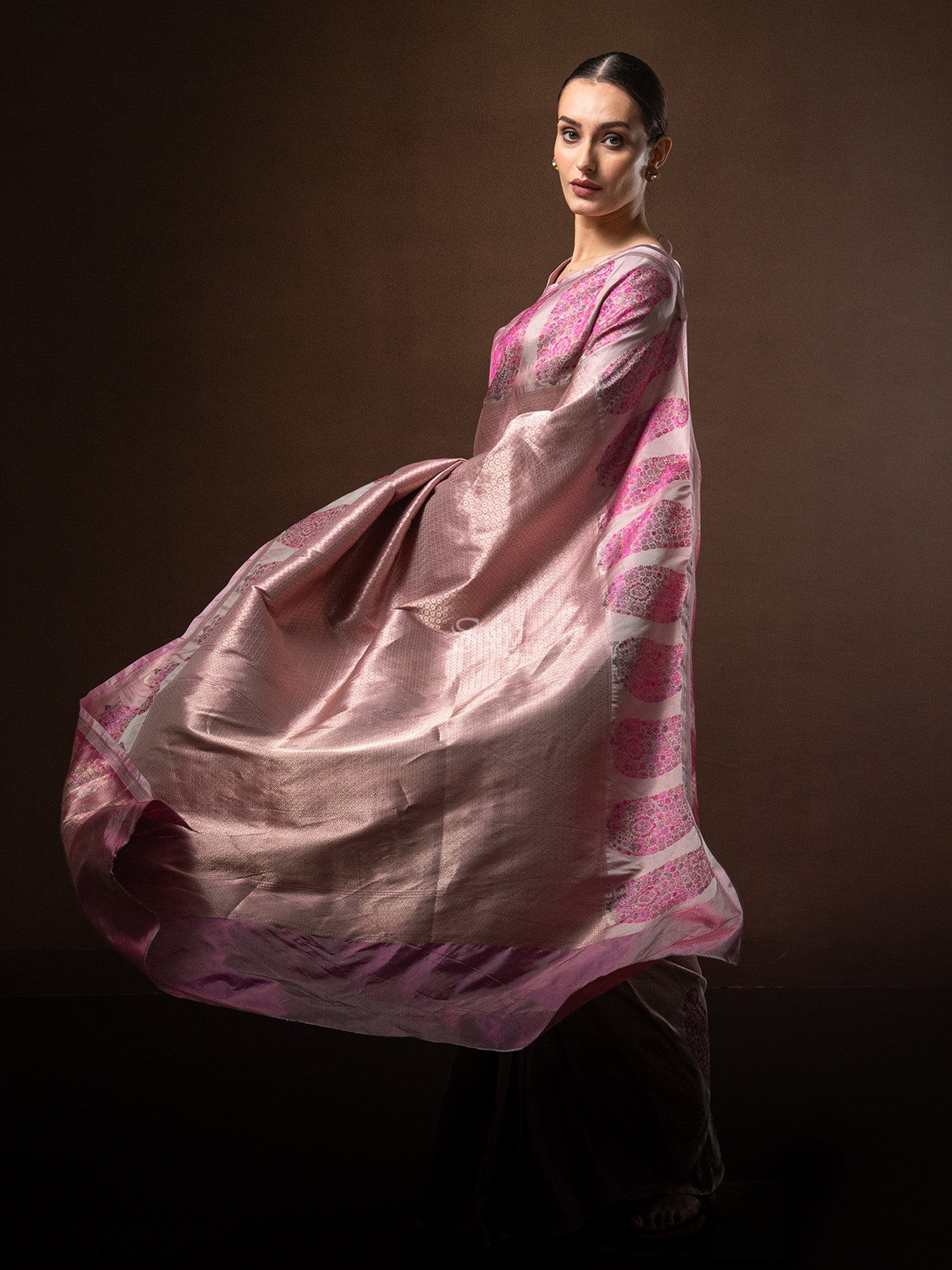 Pastel Magenta Tissue Katan Silk Handloom Banarasi Saree - Sacred Weaves