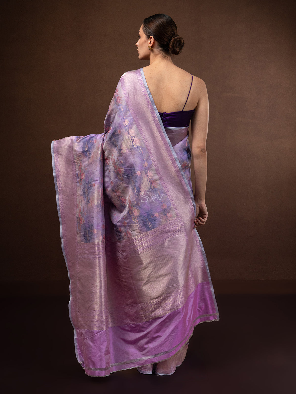 Pastel Purple Tissue Katan Silk Handloom Banarasi Saree - Sacred Weaves