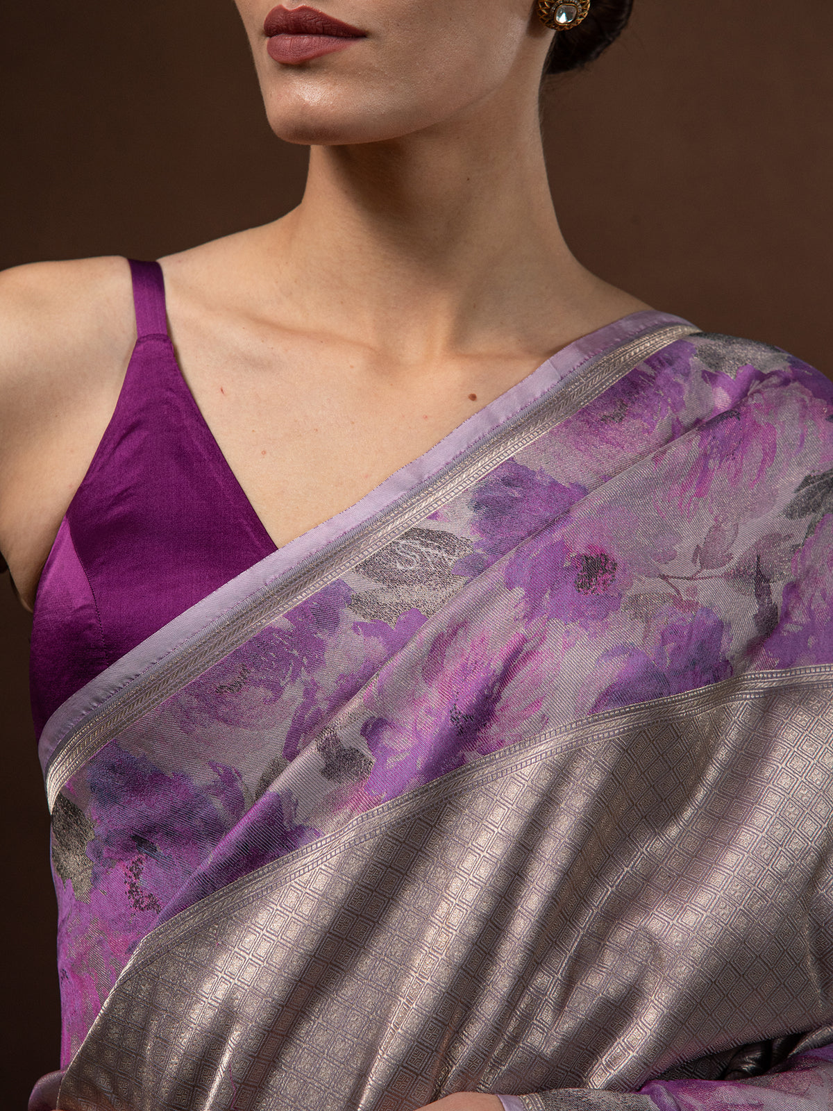 Pastel Purple Tissue Katan Silk Handloom Banarasi Saree - Sacred Weaves