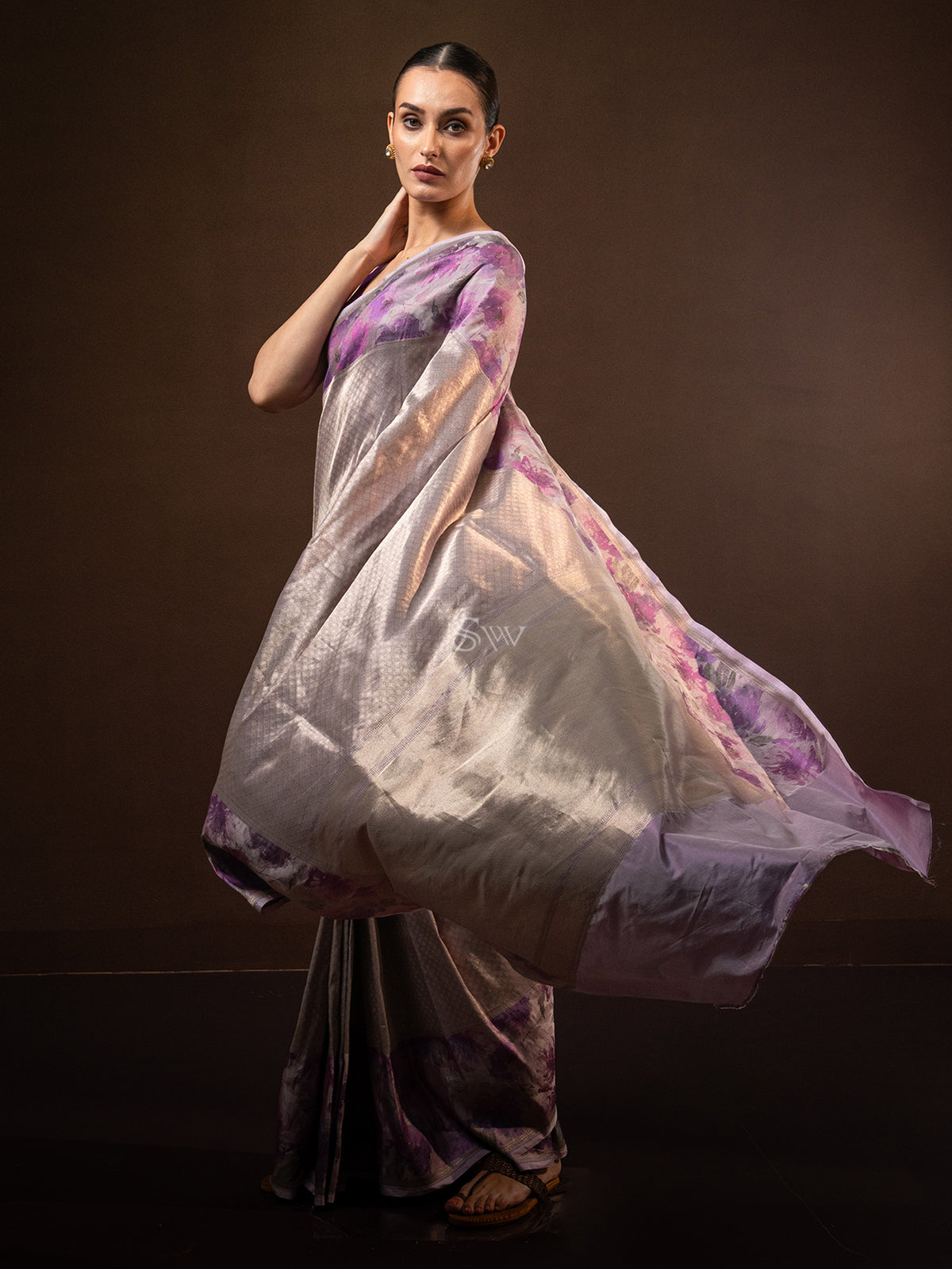 Pastel Purple Tissue Katan Silk Handloom Banarasi Saree - Sacred Weaves