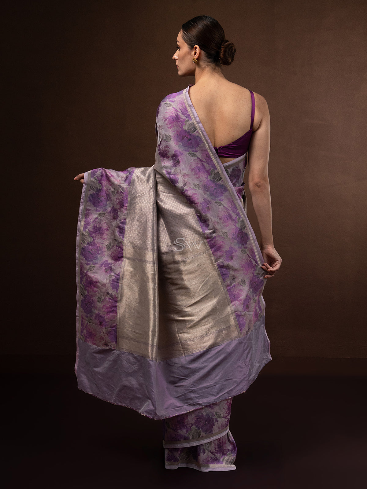 Pastel Purple Tissue Katan Silk Handloom Banarasi Saree - Sacred Weaves