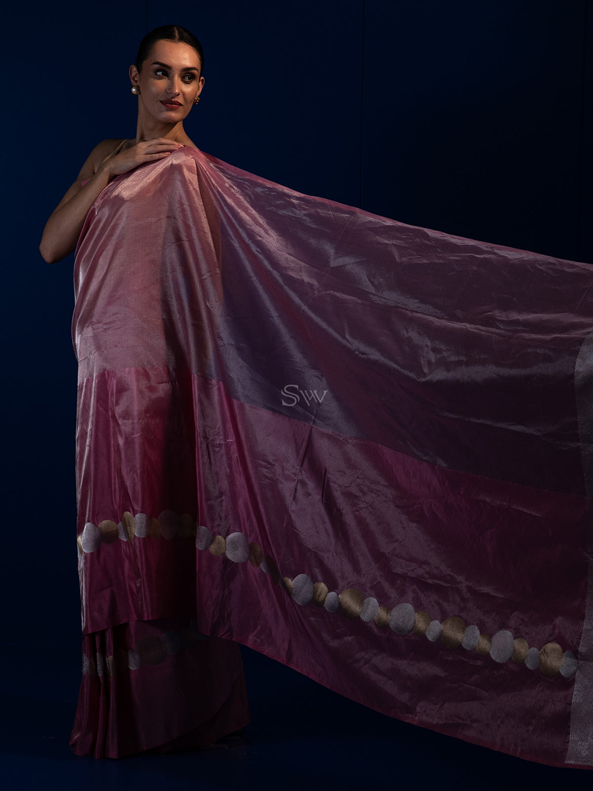 Pastel Pink Katan Silk Tissue Handloom Banarasi Saree - Sacred Weaves